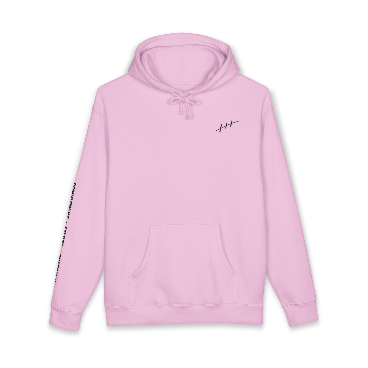 Minimalist Hash Mark Hoodie — Subtle Chest & Sleeve Graphic Hooded Sweatshirt