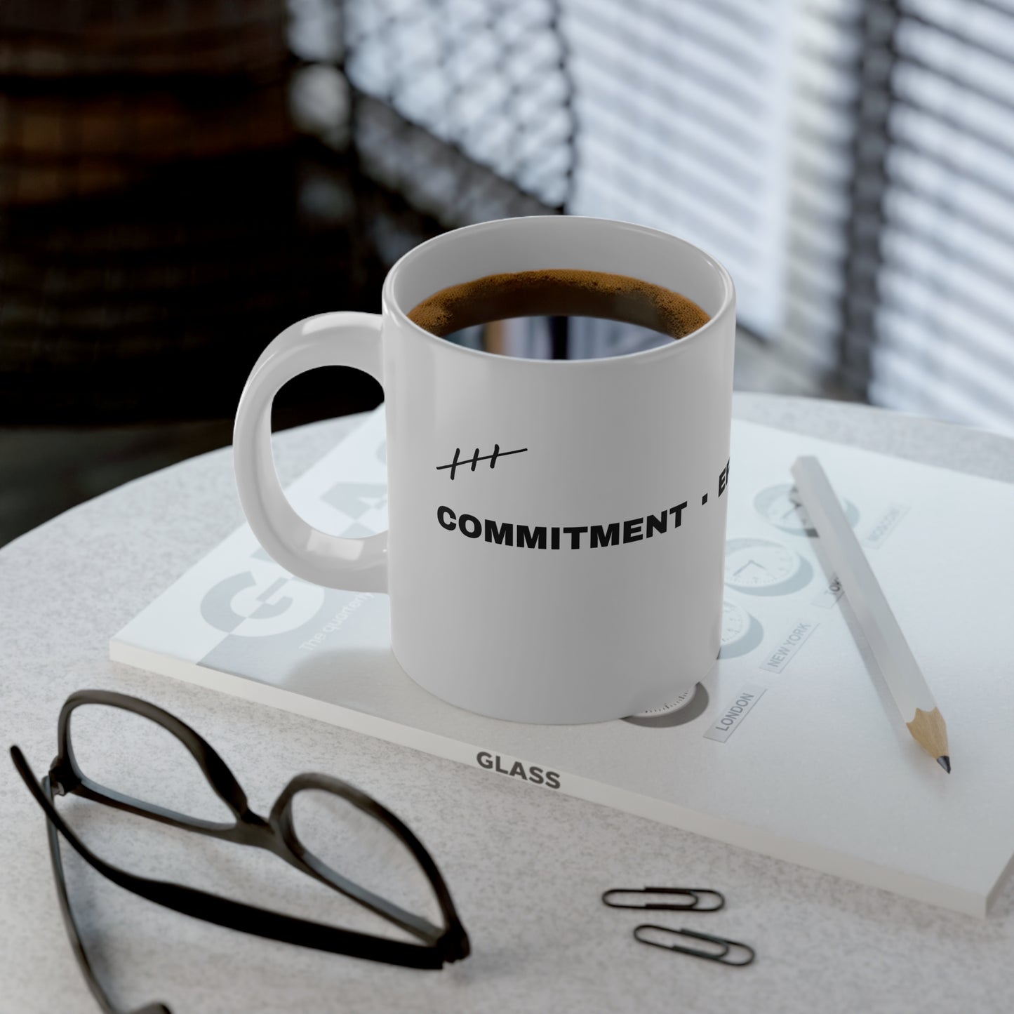 20oz Jumbo Mug — Commitment • Effort • Obsession Motivational Coffee Cup