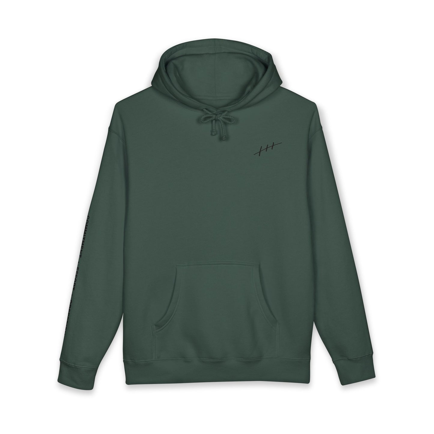 Minimalist Hash Mark Hoodie — Subtle Chest & Sleeve Graphic Hooded Sweatshirt