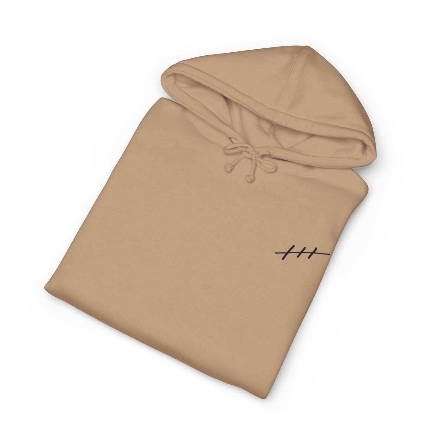 Minimalist Hash Mark Hoodie — Subtle Chest & Sleeve Graphic Hooded Sweatshirt