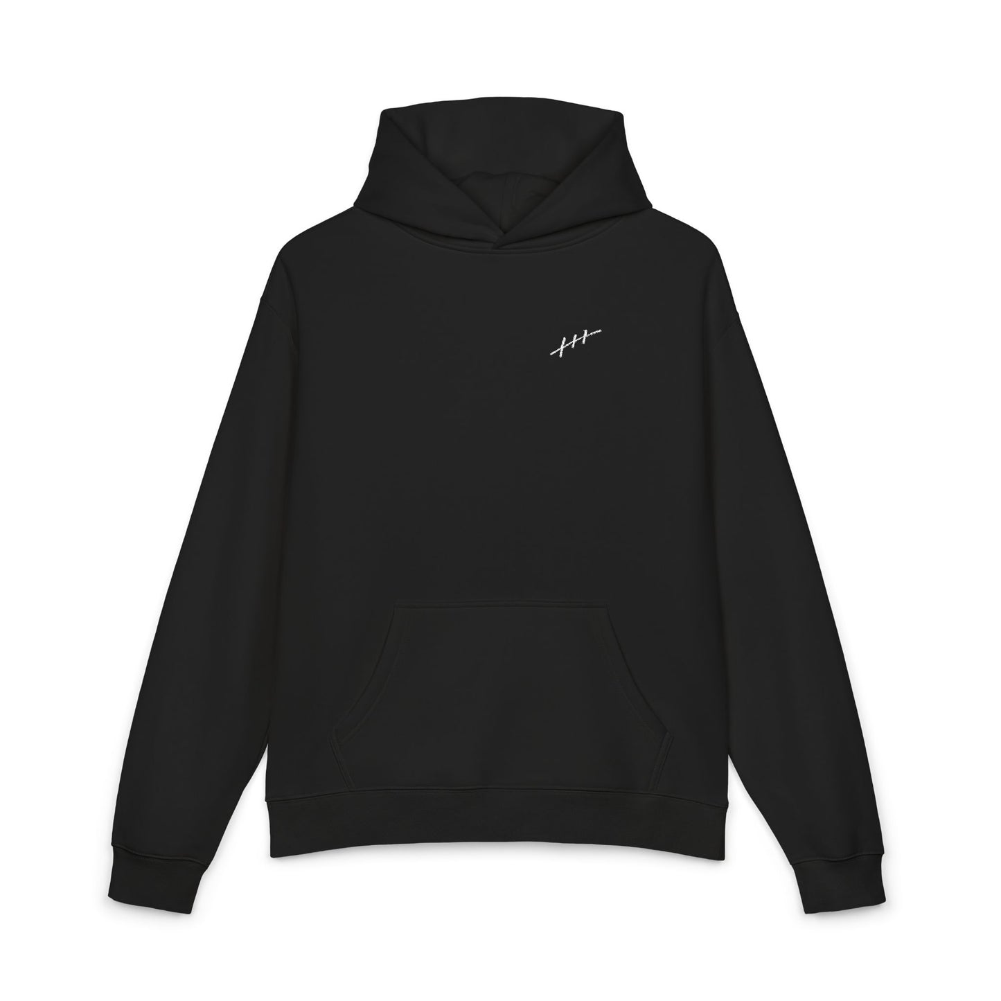 Embroidered Minimalist Lightning Hoodie — Small Front Bolt Graphic, Relaxed Casual Streetwear