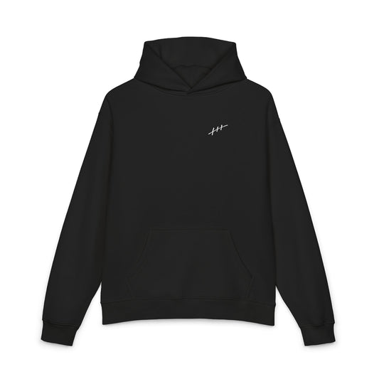 Embroidered Minimalist Lightning Hoodie — Small Front Bolt Graphic, Relaxed Casual Streetwear