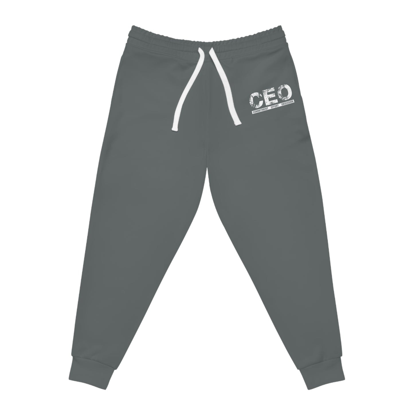 CEO Logo Athletic Joggers — Men's Casual Gray Sweatpants