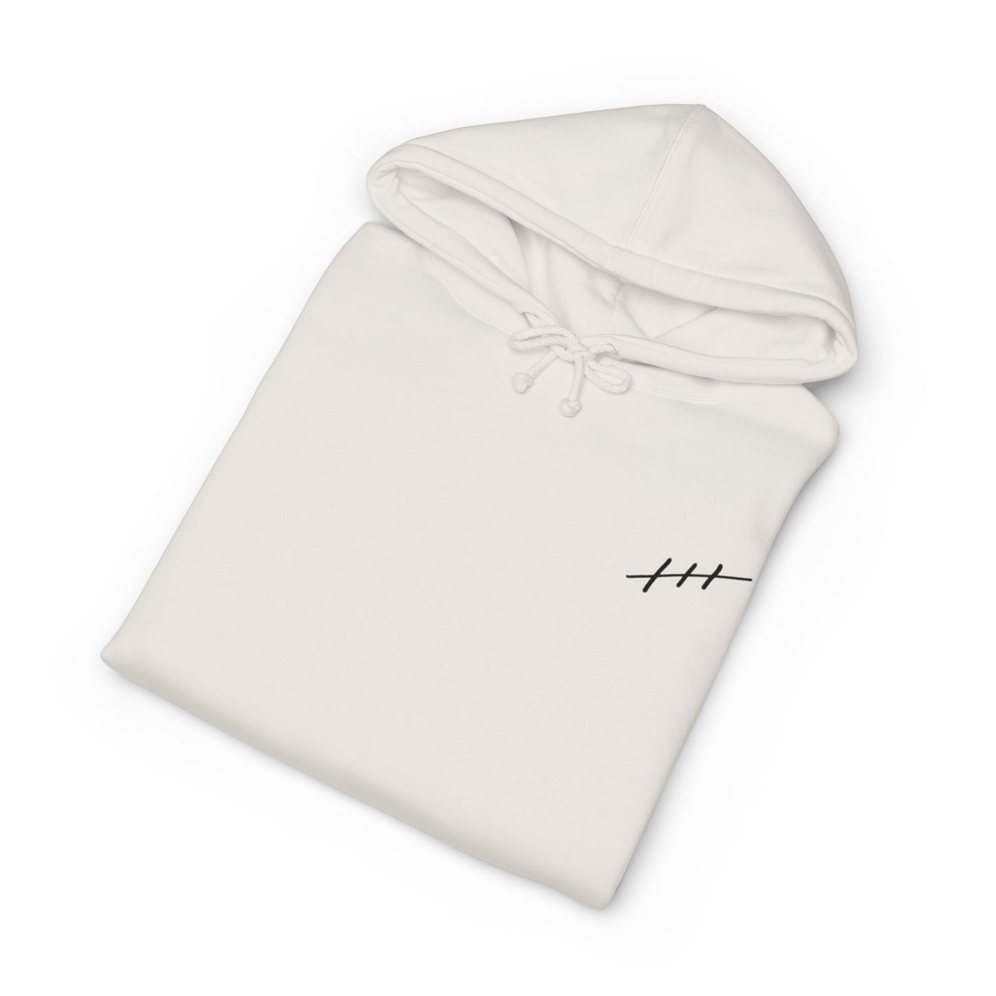 Minimalist Hash Mark Hoodie — Subtle Chest & Sleeve Graphic Hooded Sweatshirt