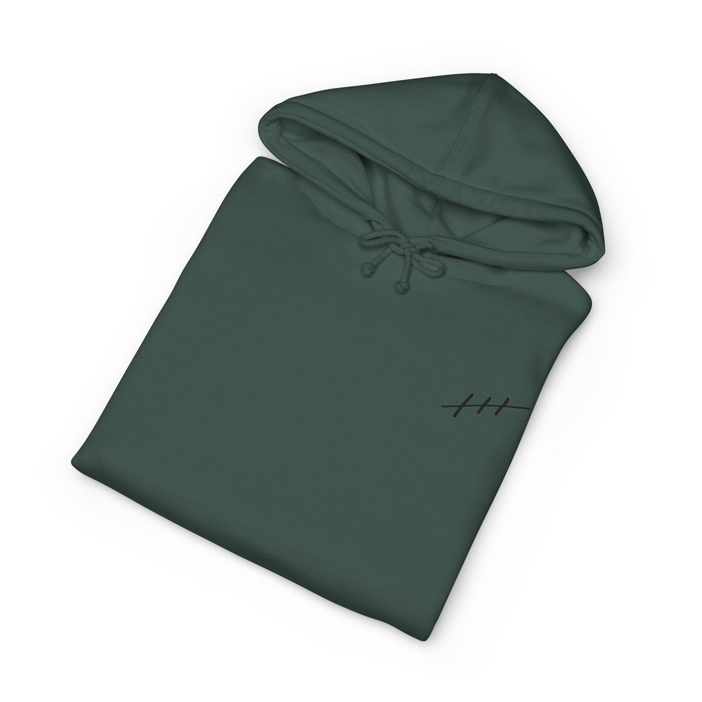Minimalist Hash Mark Hoodie — Subtle Chest & Sleeve Graphic Hooded Sweatshirt