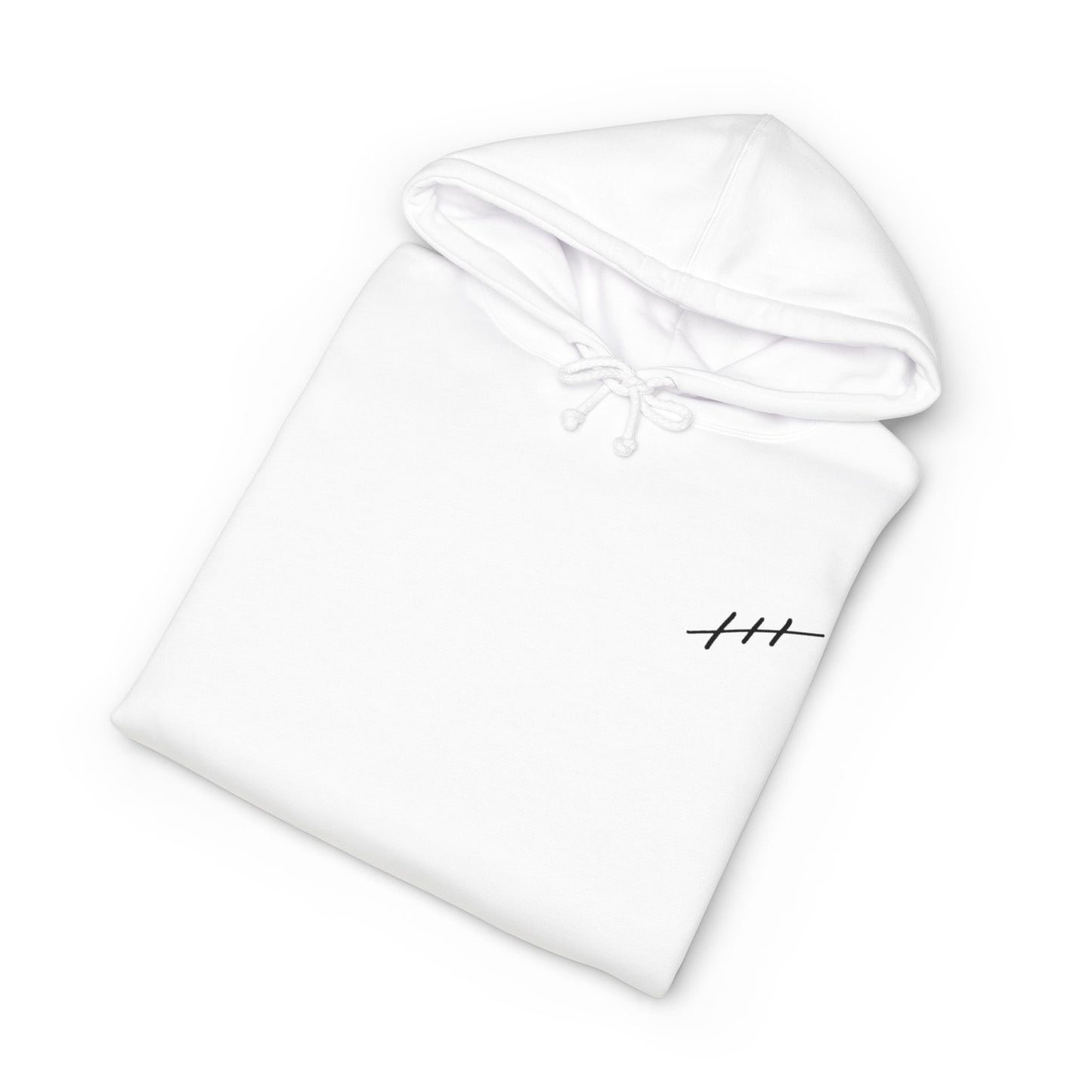 Minimalist Hash Mark Hoodie — Subtle Chest & Sleeve Graphic Hooded Sweatshirt