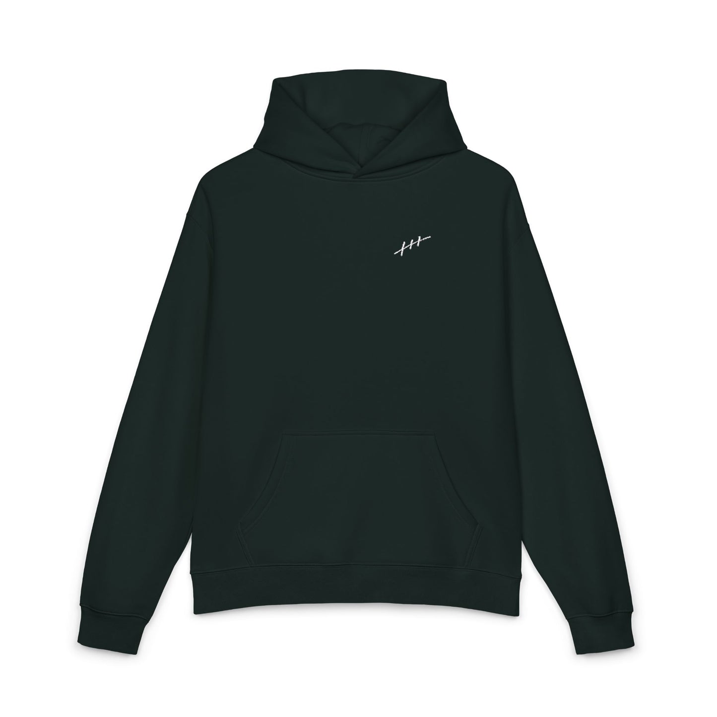 Embroidered Minimalist Lightning Hoodie — Small Front Bolt Graphic, Relaxed Casual Streetwear